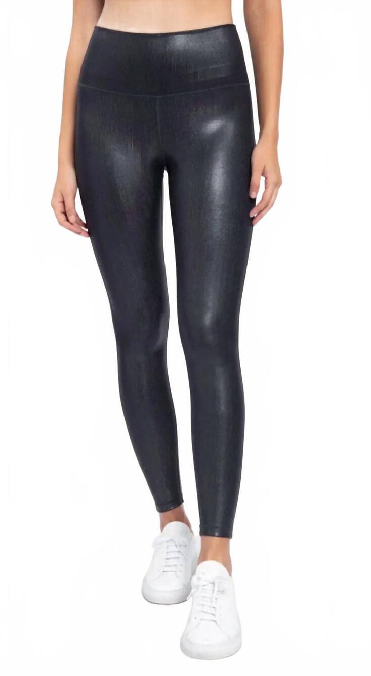 NEW MONO B iridescent foil high-waisted leggings in black